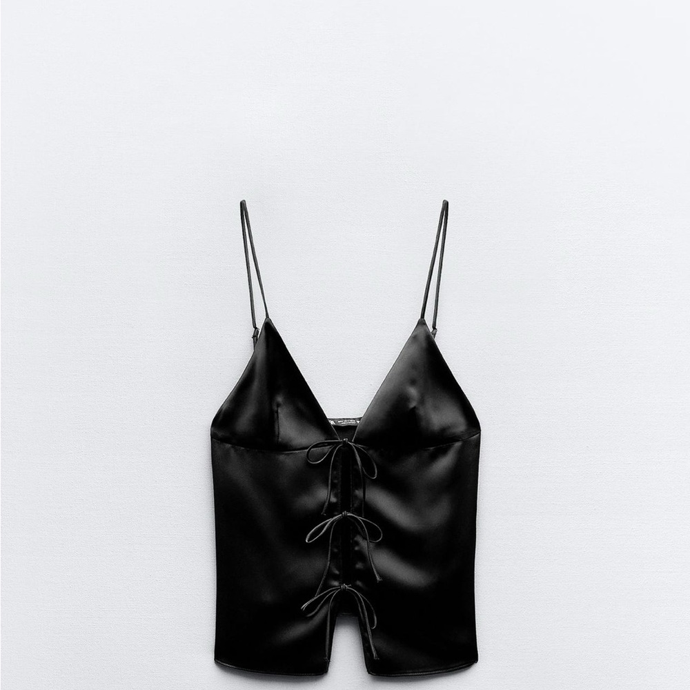 Satin Lace-Up Top